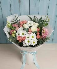 Букет цветов из:  Розы, Лизиантусы и Хризантемы в Долгоруково