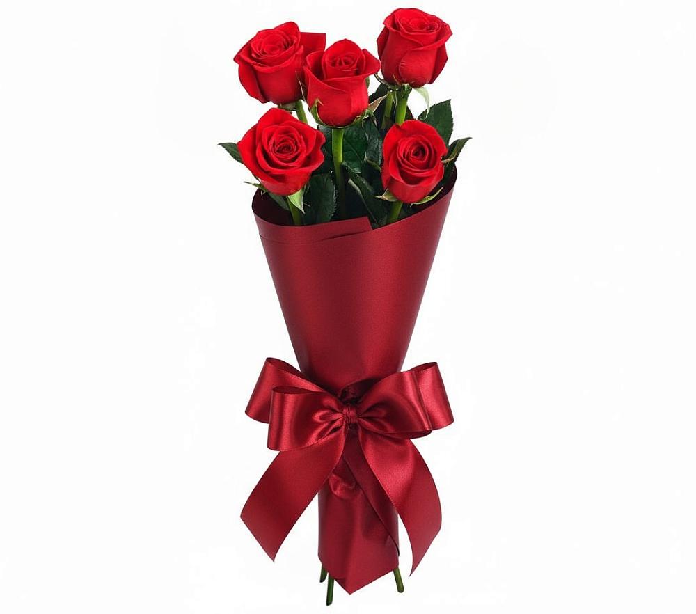 Букет 5 Красных роз Эдлесс Лав в Долгоруково