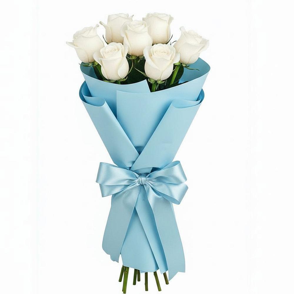 Букет 7 белых роз Проуд в Долгоруково