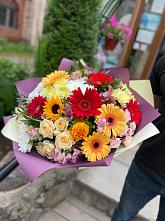 Букет цветов из:  Герберы, Ромашки, Хризантемы, Розы и Подсолнухи #REPLACE_PRED# Долгоруково