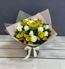 Букет цветов из:  Орхидеи и Розы в Долгоруково