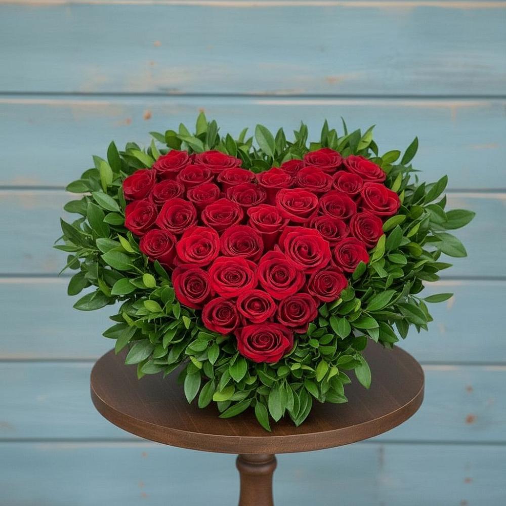 Цветочная композиция из Розы в виде сердца в Долгоруково