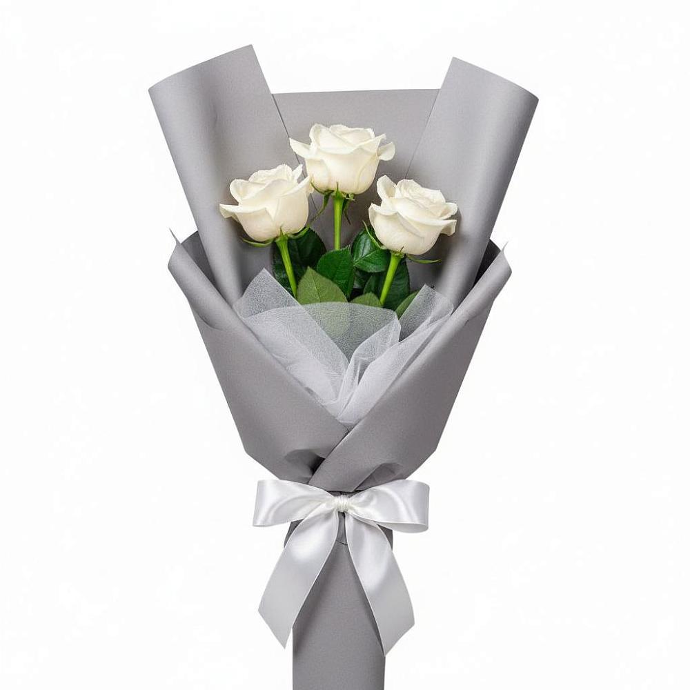 Букет 3 белые розы в Долгоруково
