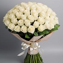 Букет 101 беля роза Белоснежка в Долгоруково