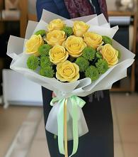 Букет цветов из:  Хризантемы и Розы в Долгоруково