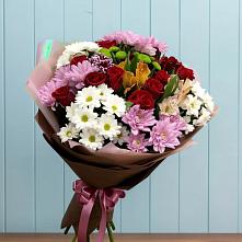 Букет цветов из:  Розы, Хризантемы и Альстромерии в Долгоруково