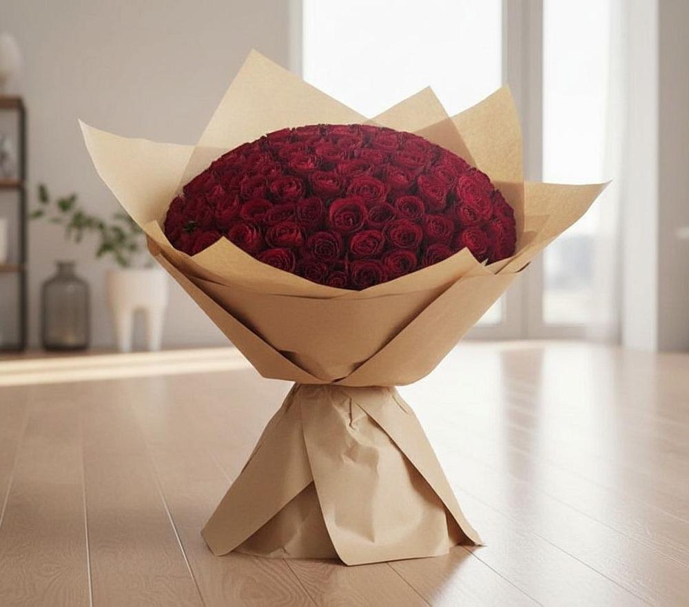 Букет 101 Красная роза в Долгоруково