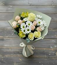 Букет цветов из:  Альстромерии, Розы и Хризантемы в Долгоруково