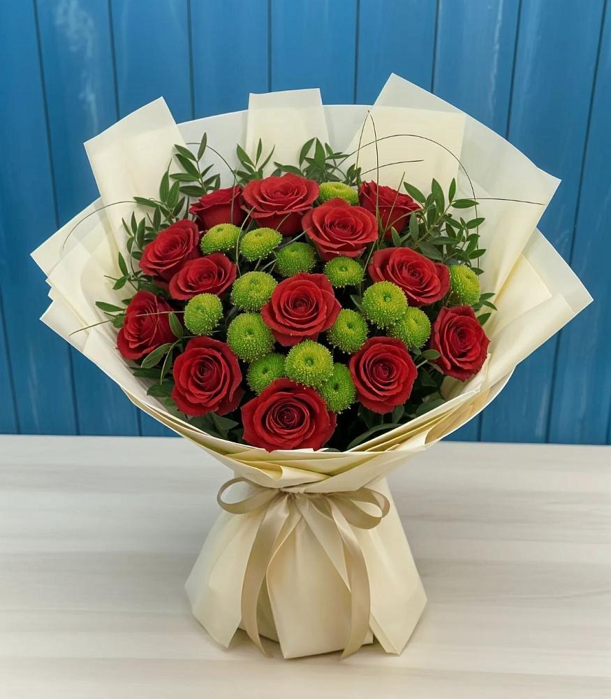 Букет цветов из: Розы и Хризантемы в Долгоруково